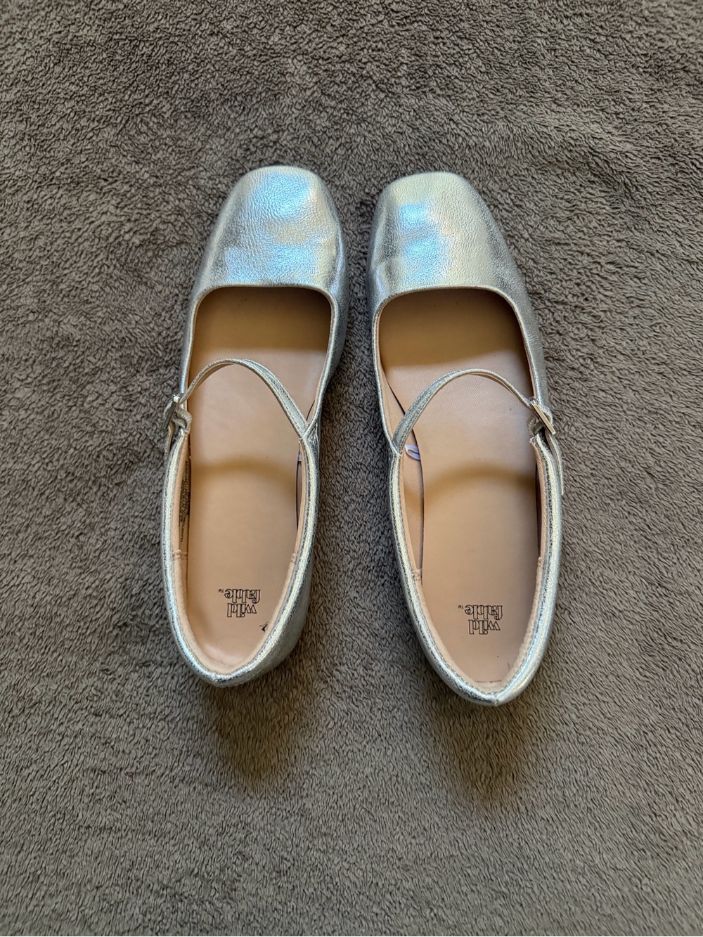 wild fable - Metallic Silver Mary Jane Flats